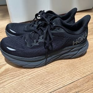 Hoka Clifton 8  Black upper with Gray sole Women's US size 7